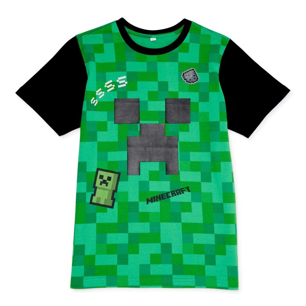 Minecraft Boys Exclusive Creeper Cluster 2 Tone T-Shirt
